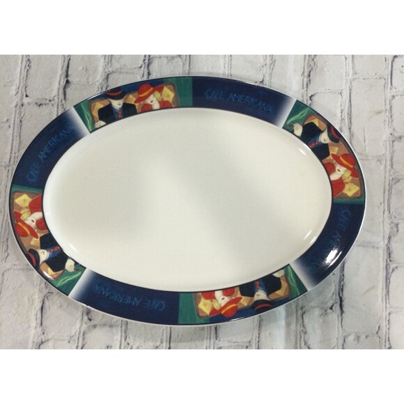 Sango Serving Platter Cafe Americana Oval 16” approx. #4911 - Picture 5 of 9